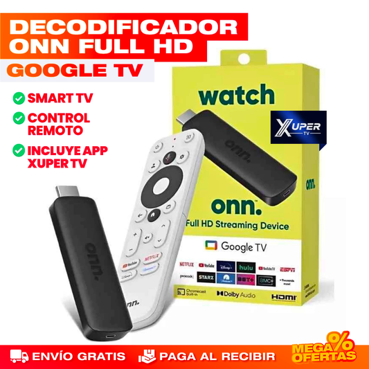 CONVERTIDOR SMART TV DE GOOGLE CON CONTROL REMOTO (Incluye XUPER TV)